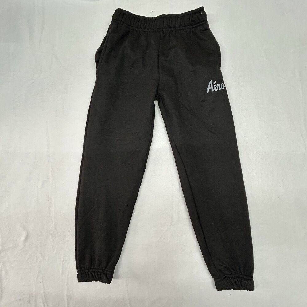 Aeropostale Kids Fleece Jogger Sweatpants Black Size 10 Script Logo